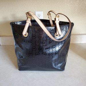 Like New Michael Kors Black Leather Tote Bag Purse M